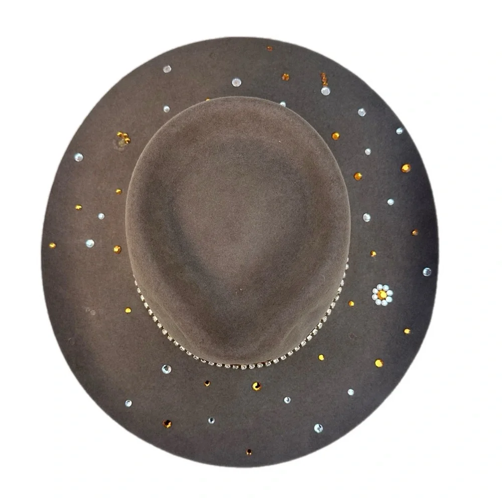 Australian Stock Saddle Co. “The Aussie” Fur Felt Western Hat 6 5/8 Crystal Star